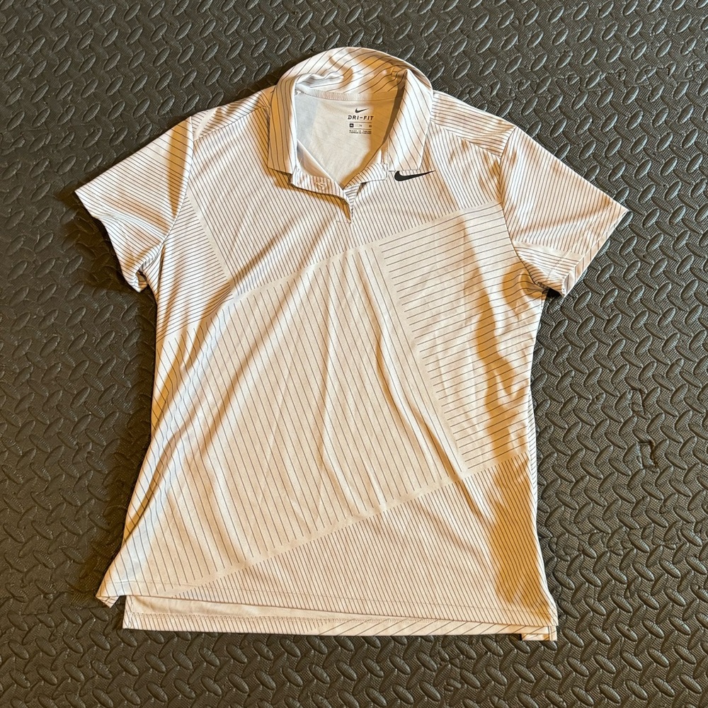 Women's Nike Dry Printed Golf Polo Dark Grey - XL